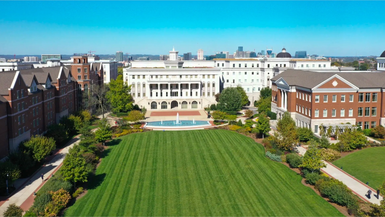 Aerial view of Belmont's campus