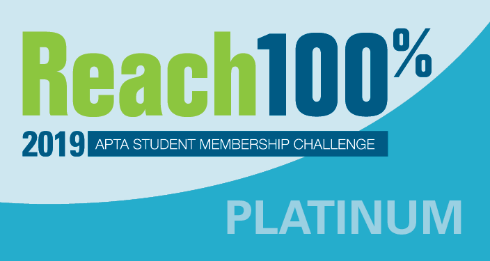 Reach100% 2019 APTA STUDENT MEMBERSHIP CHALLENGE PLATINUM