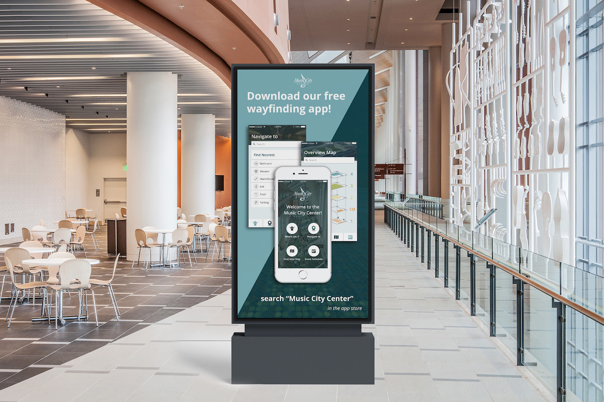 Student design of a wayfinding app display in an airport