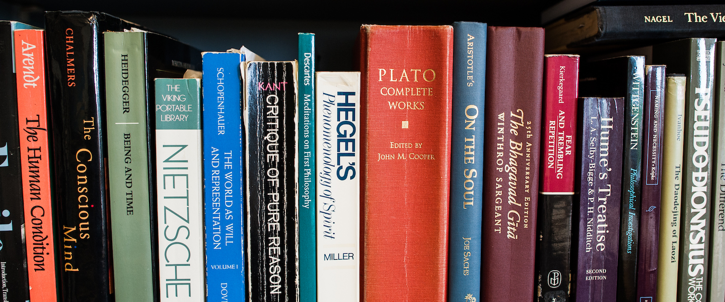Philosophy books lined up