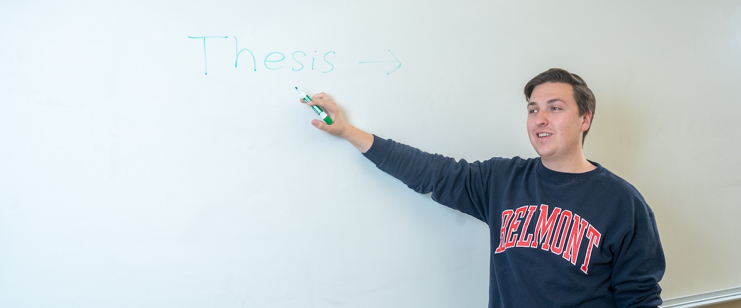 Teacher stands at a whiteboard