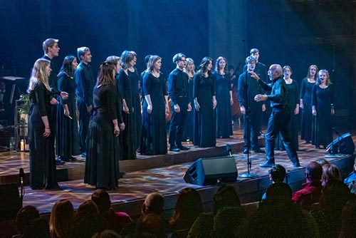 Chamber Singers performs on stage
