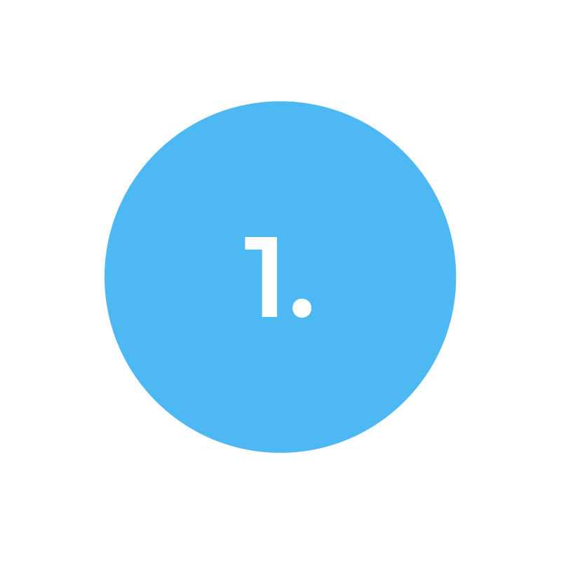 A light blue circle with the number one inside.