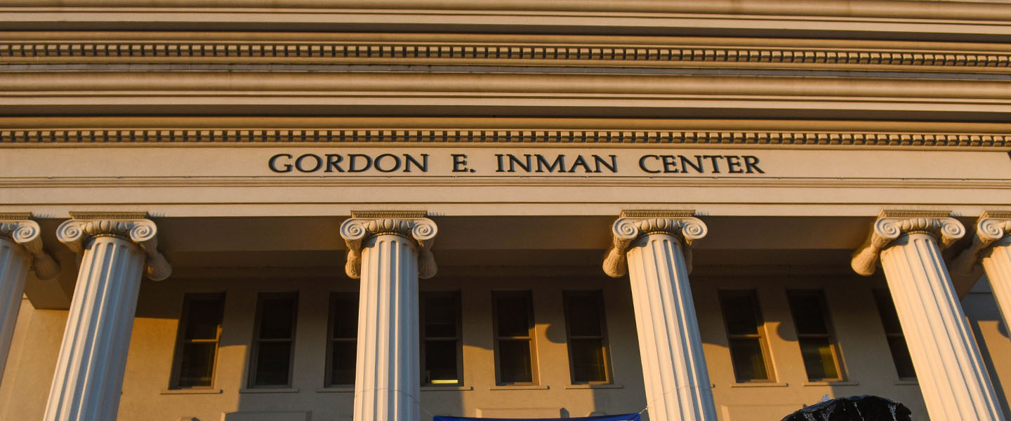 The front of the Gordon E. Inman Center