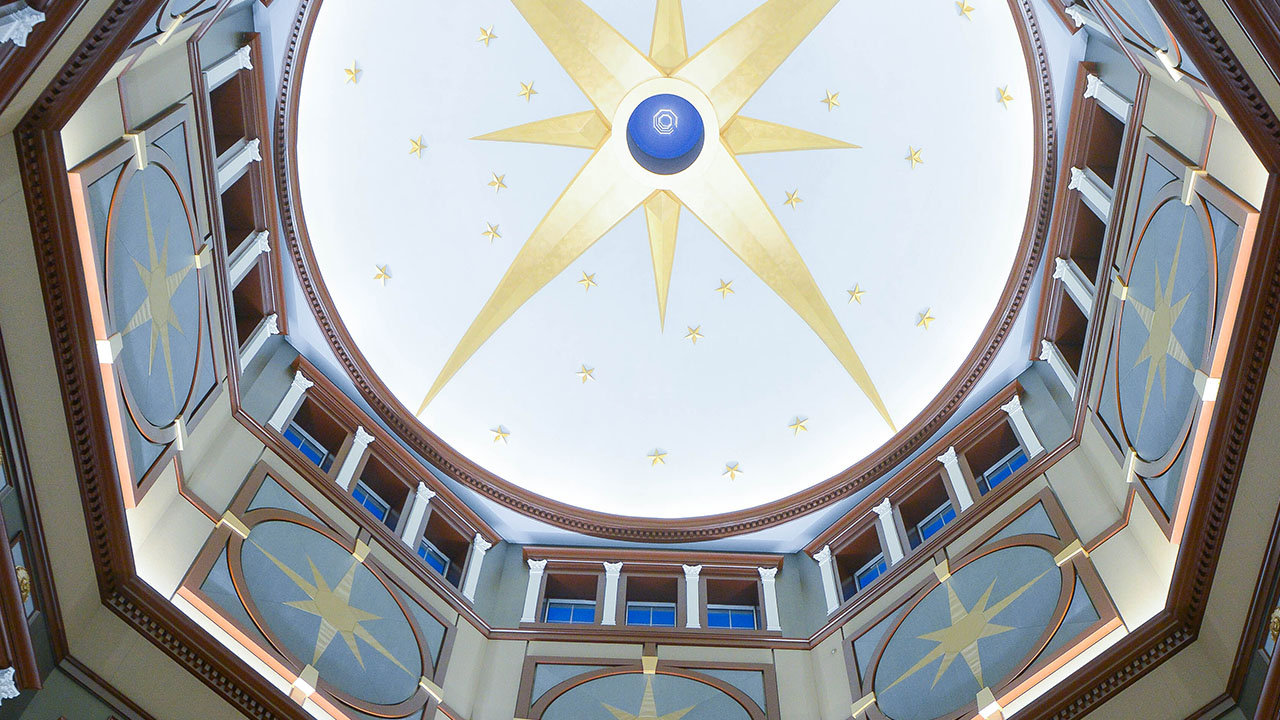 The star studded dome of the Baskin Center Rotunda
