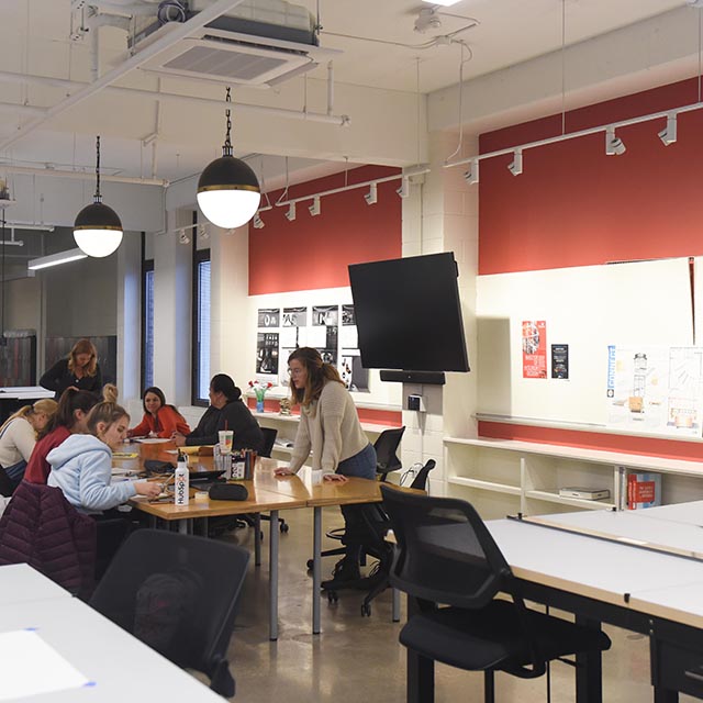 Classrrom shot of the DigiFabLab on the 2nd floor of hitch