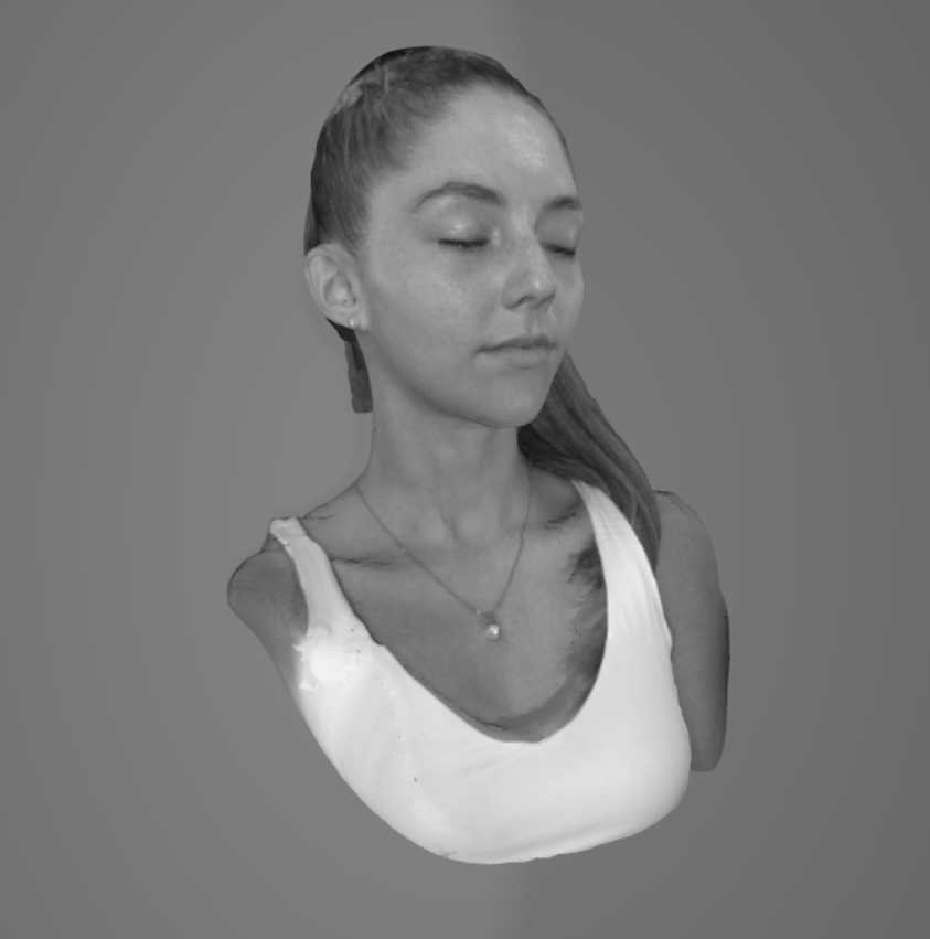 high fidelity scan of a female students face and shoulders