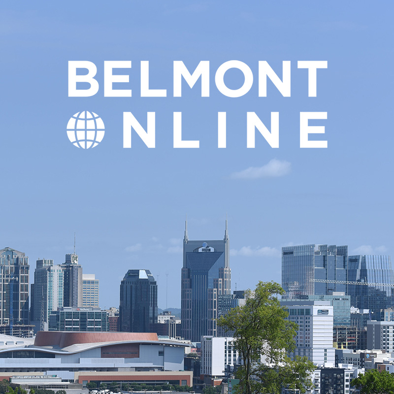 Belmont Online logo on Nashville Skyline
