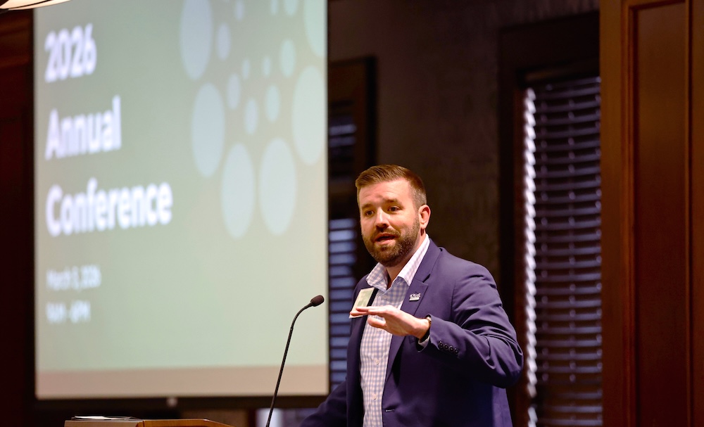 Nathan Webb speaks at the LearningWell Conference