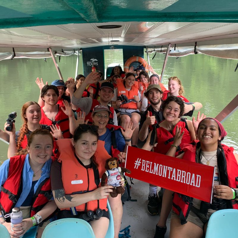 Students on a boat in Costa Rica