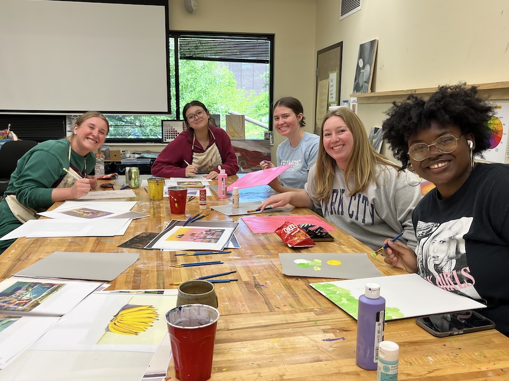 Nursing students at Brushes and Bites