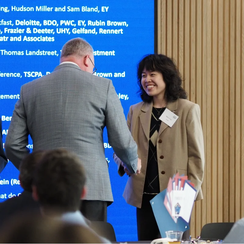 Beta Alpha Psi student honored at ACE Distinguished Service Awards. 