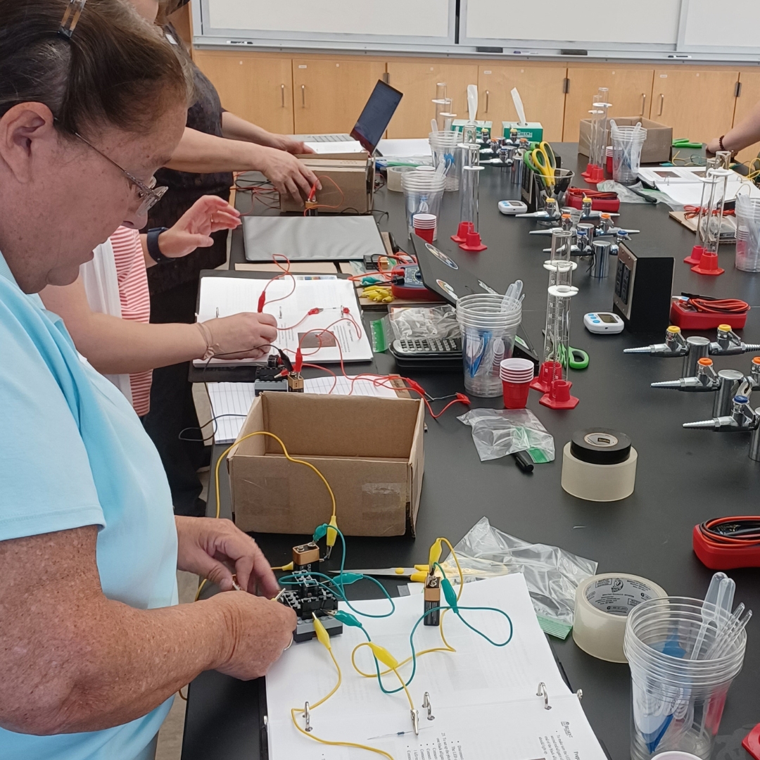 Teachers participating in a workshop