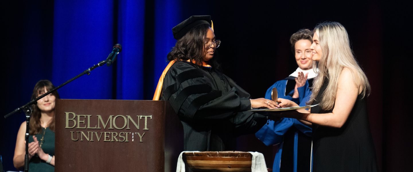 Laney Deffendoll receives the Mary Mildreal Sullivan Award on Scholarship and Awards Day