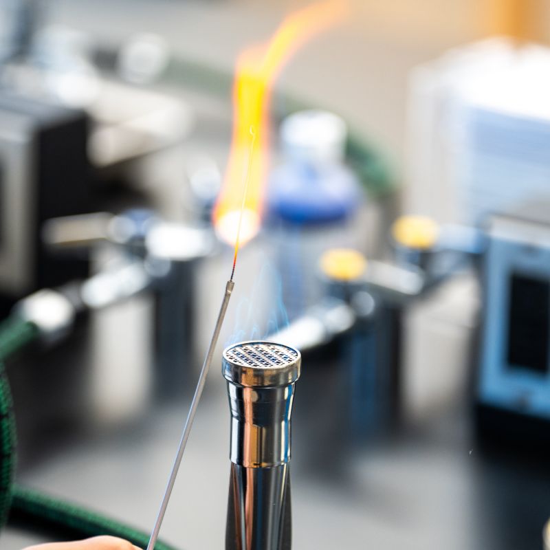 A Bunsen burner in use at VISIBL