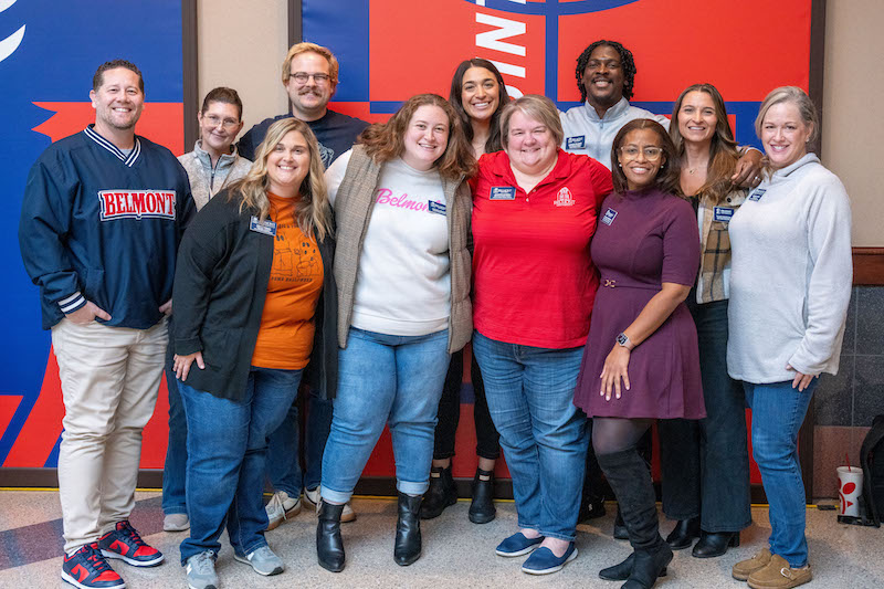Staff pose at brunch