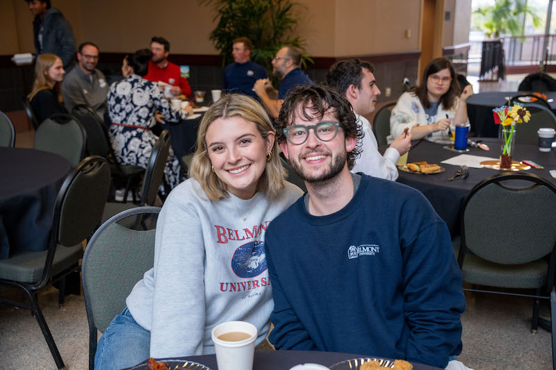 Staff pose at brunch
