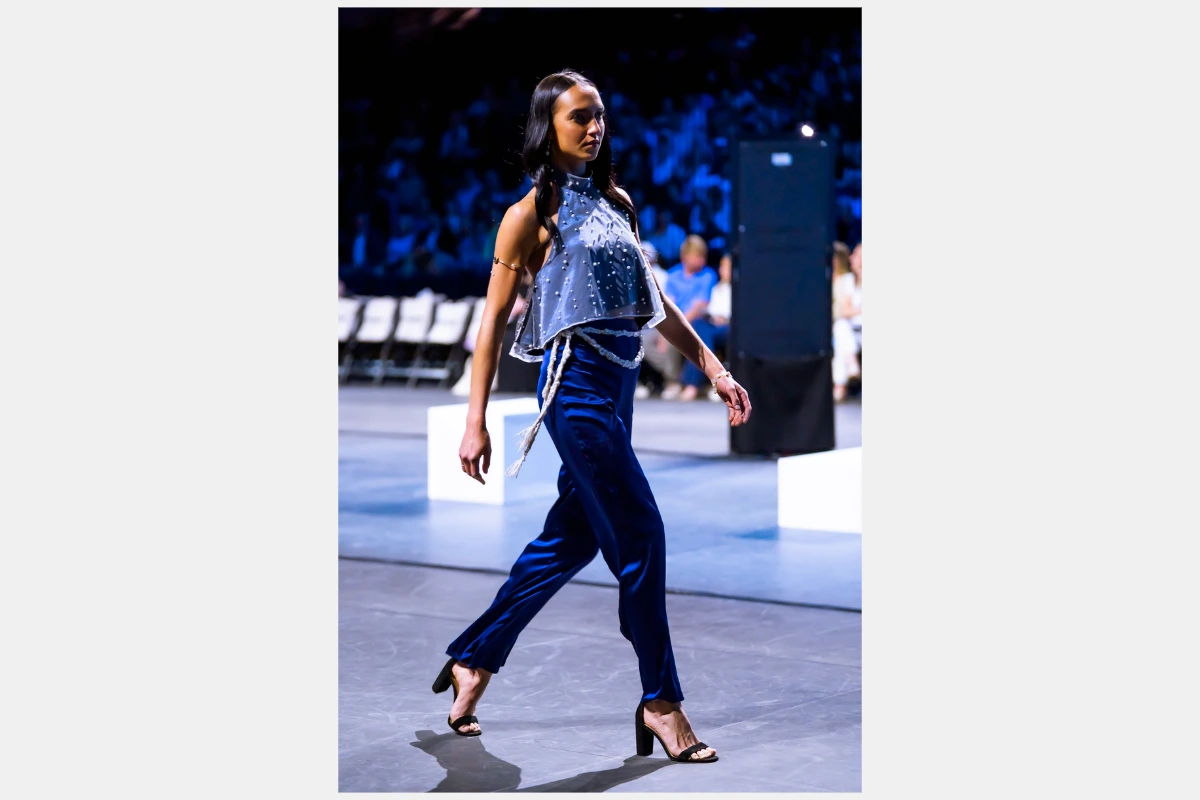 Model walks in show