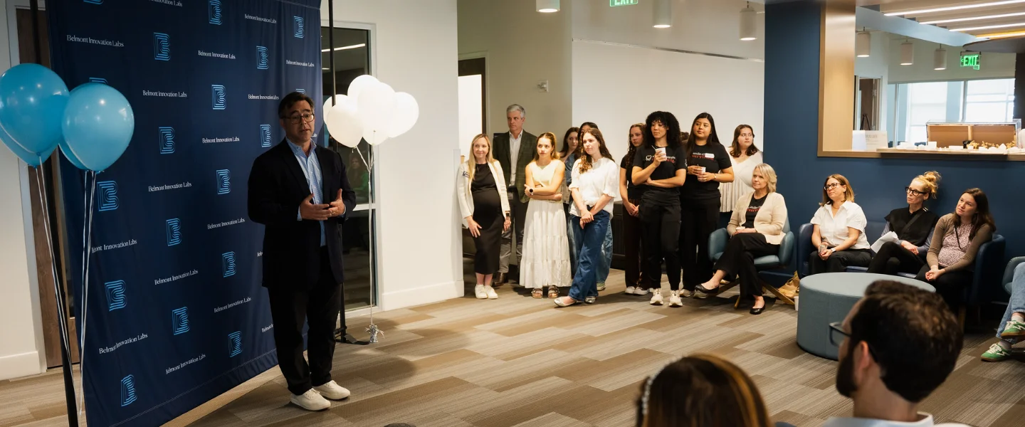 Josh Yates gives remarks at event