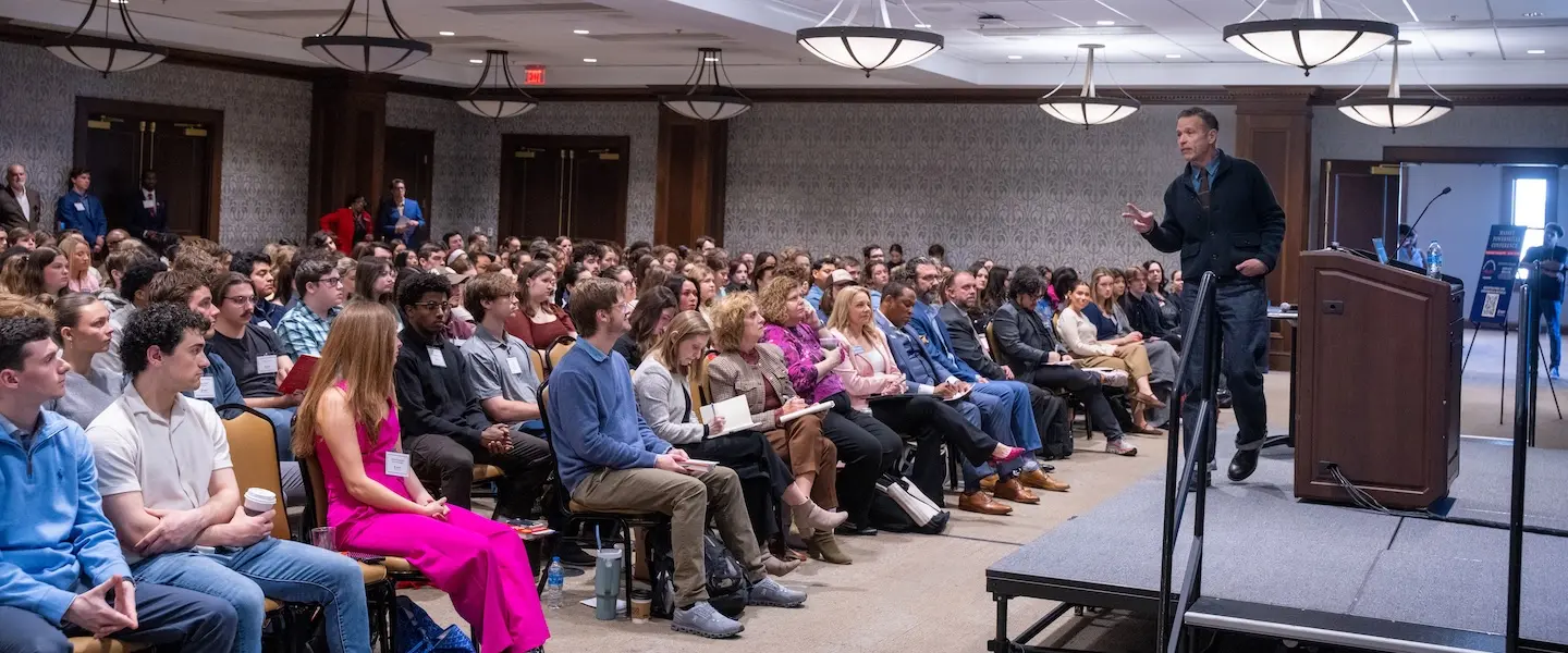 Don Miller speaking before full room at Powerskills conference