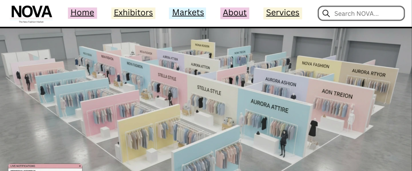 Screenshot of NOVA, Scott's thesis project