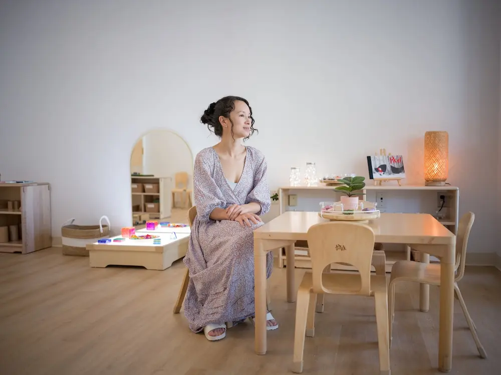 Henna Billings seated in the classroom