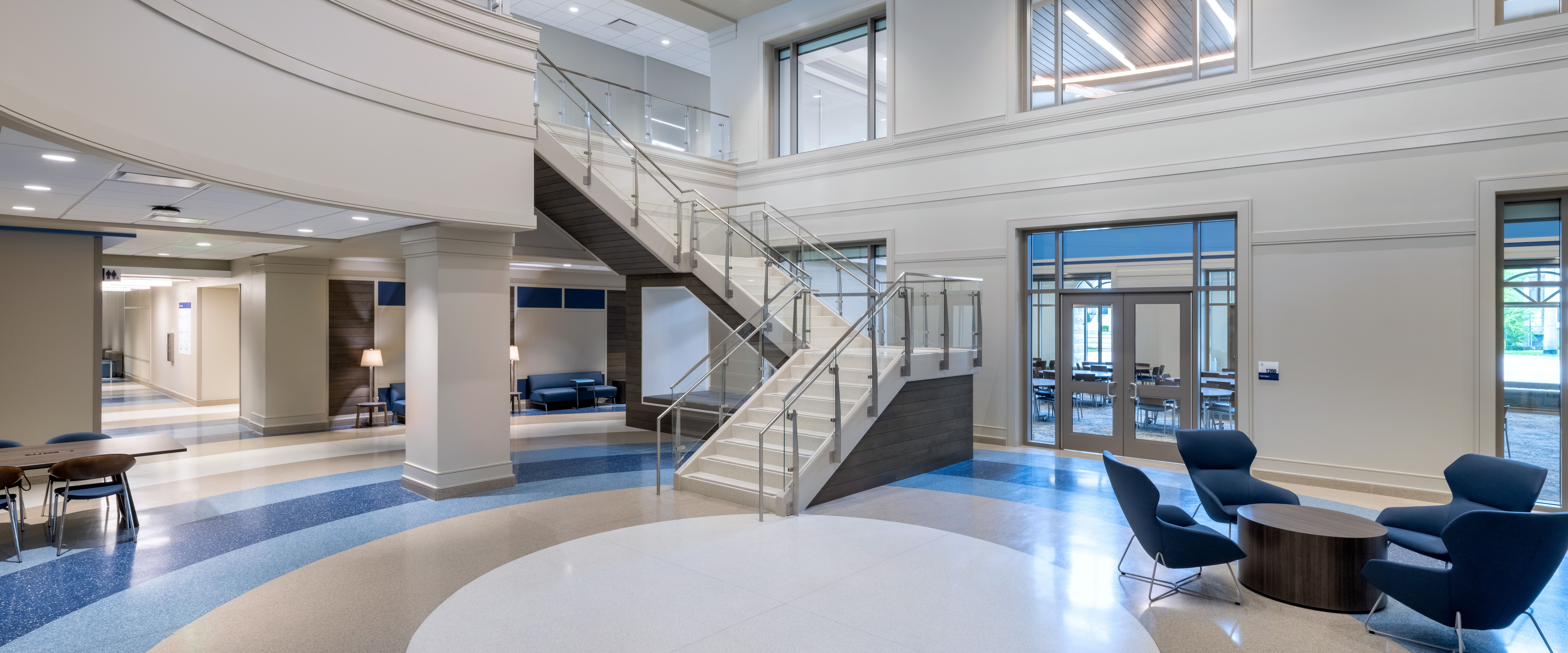 Frist College of Medicine Room 1200 set up with round tables