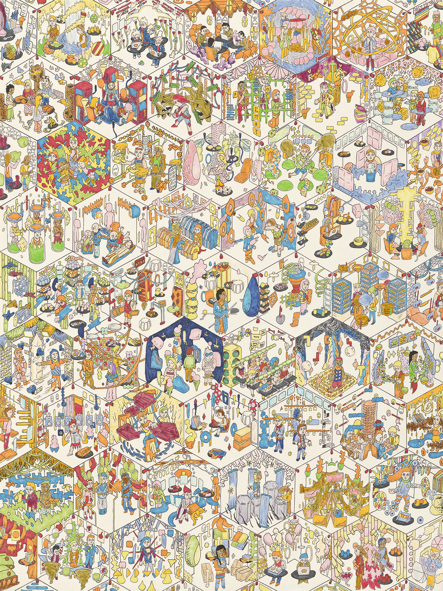 A complex grid of Illustrations